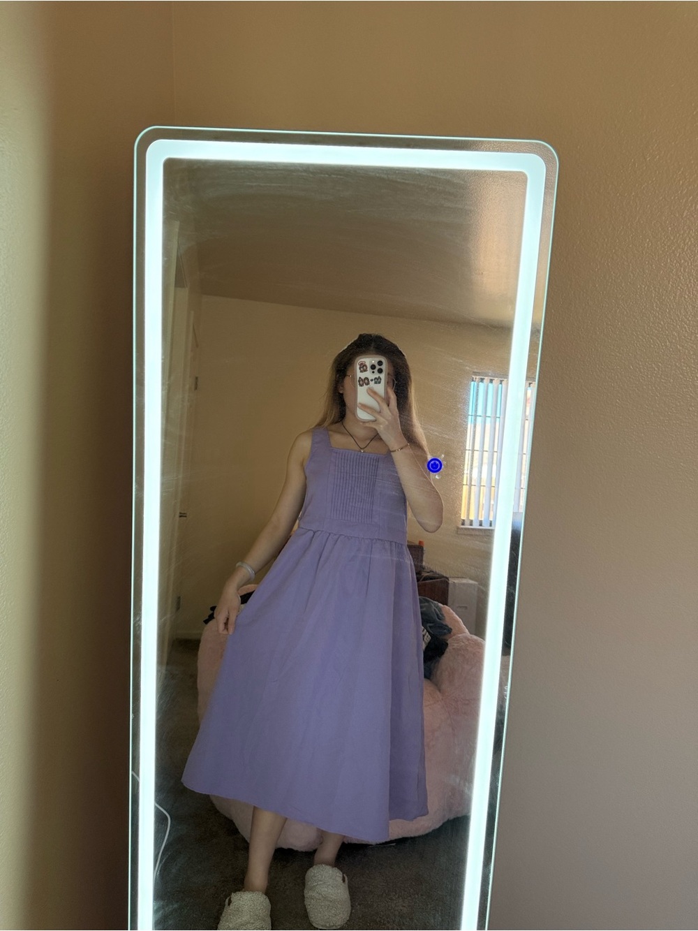 Sleeveless Lavender Midi Dress